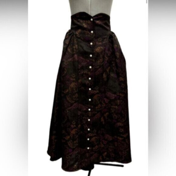 🌹HP🌹Batsheva Bella BNWOT metallic jacquard midi skirt 6 - Picture 2 of 15